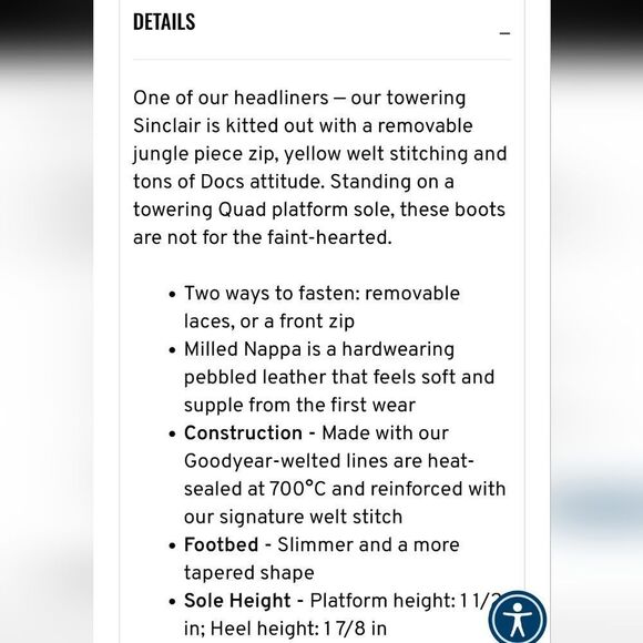 Dr Martens Sinclair Milled Nappa Leather Platform Boot - Picture 10 of 16